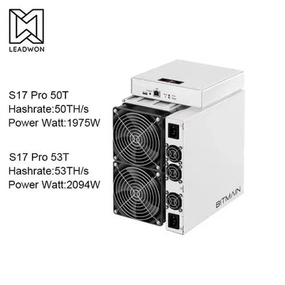 82dB Antminer S17 Pro 50T 53T cũ với quạt xi lanh kép